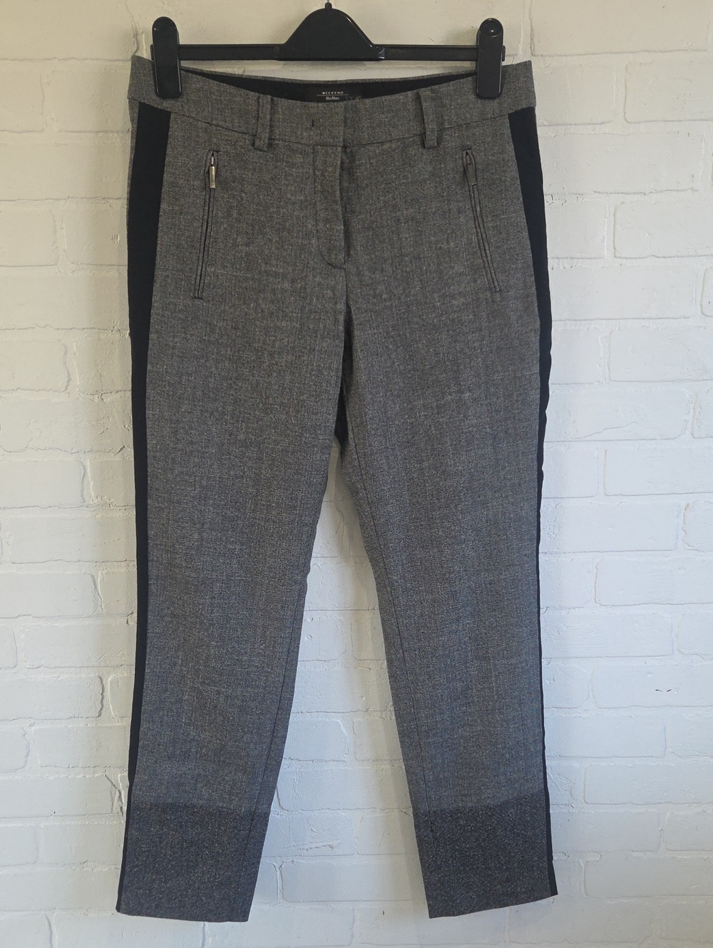 MaxMara Gray Dress Pants with Black Side Panels